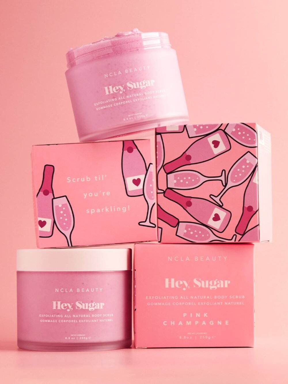 NCLA Beauty Hey, Sugar Body Scrub Pink Champagne 8.8oz | New in Box